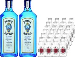 2x Bombay Saphire Gin 0,7 Liter Mit 24x Goldberg Yuzu 0,2 Liter