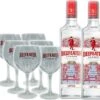 2x Beefeater London Dry Gin 0,7l Mit 6 Beefeater Gläsern