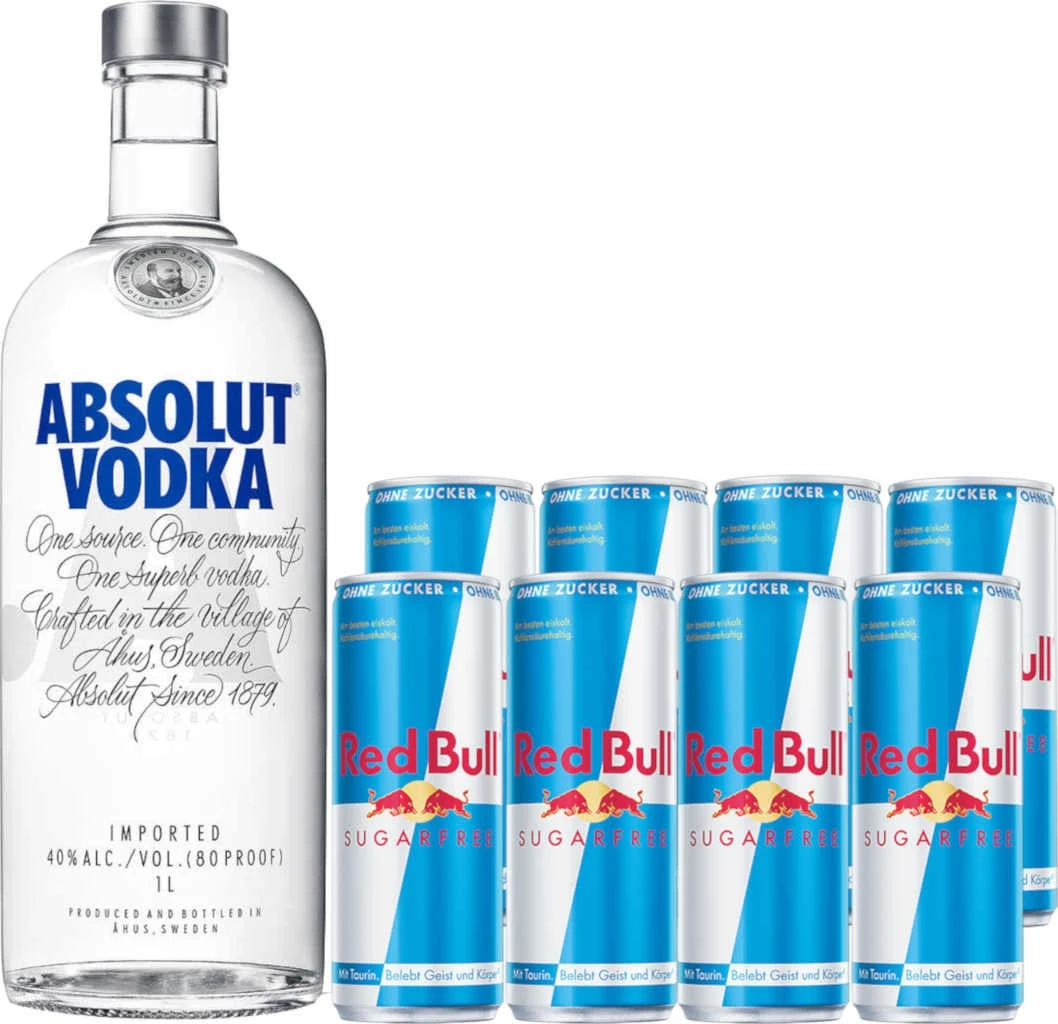 Absolut Vodka & Redbull Sugarfree Package 1 Absolut Vodka & Redbull Sugarfree Package