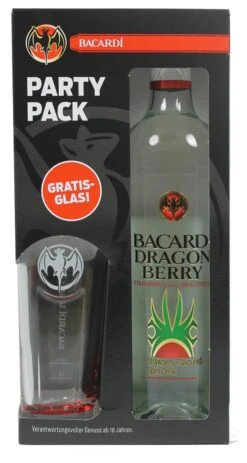 Bacardi Dragonberry 0,7 Liter Mit Longdrinkglas