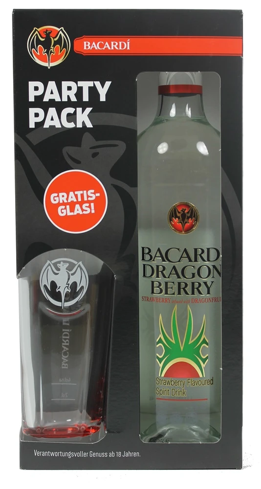 Bacardi Dragonberry 0,7 Liter Mit Longdrinkglas 1 Bacardi Dragonberry 0,7 Liter Mit Longdrinkglas