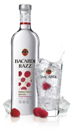 Bacardi Razz 0,7 Liter Mit Longdrinkglas