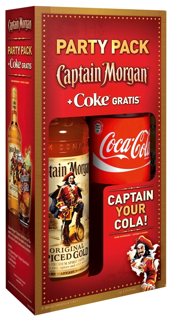 Captain Morgan Spiced Gold & Cola Partypack 1,7 Liter 1 Captain Morgan Spiced Gold & Cola Partypack 1,7 Liter
