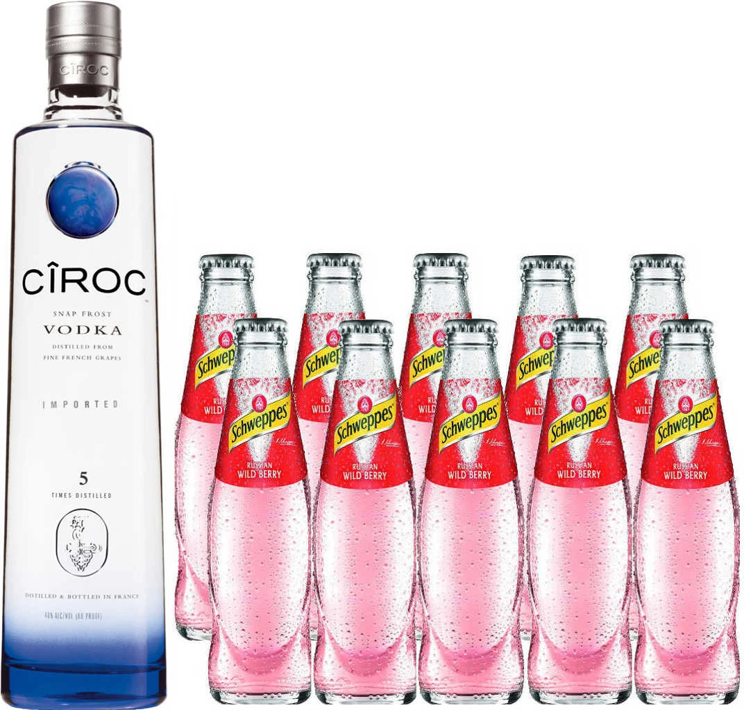 Ciroc Vodka Schweppes Wild Berry Set 2,7 Liter 1 Ciroc Vodka Schweppes Wild Berry Set 2,7 Liter
