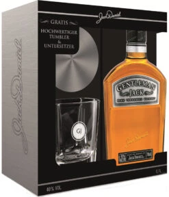 Gentleman Jack 0,7 Liter In Geschenkpackung Mit Whiskytumbler Und Untersetzer -Alkohol Förderung gentleman jack 0 7 liter in geschenkpackung mit whiskytumbler 3704