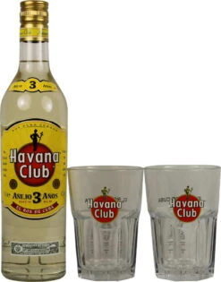 Havana Club 3 Jahre 1 Liter Mit 2 Cocktailgläsern
