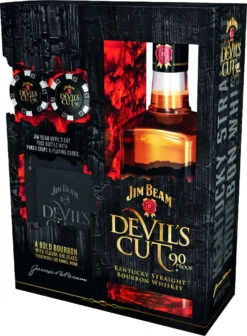 Jim Beam Devils Cut 0,7 Liter In Geschenkpackung Mit Pokerset