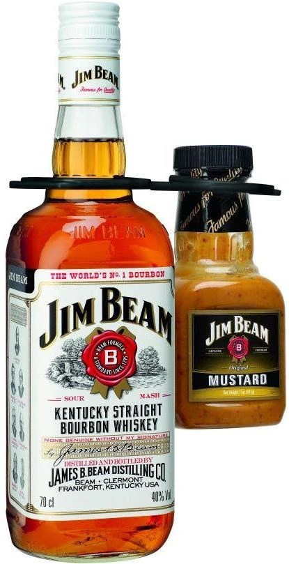Jim Beam White Label 0,7 Liter Mit Honig-Senf-Sauce On-Pack 1 Jim Beam White Label 0,7 Liter Mit Honig-Senf-Sauce On-Pack