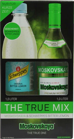 Moskovskaya The True Mix + Schweppes Lemon 2 Liter